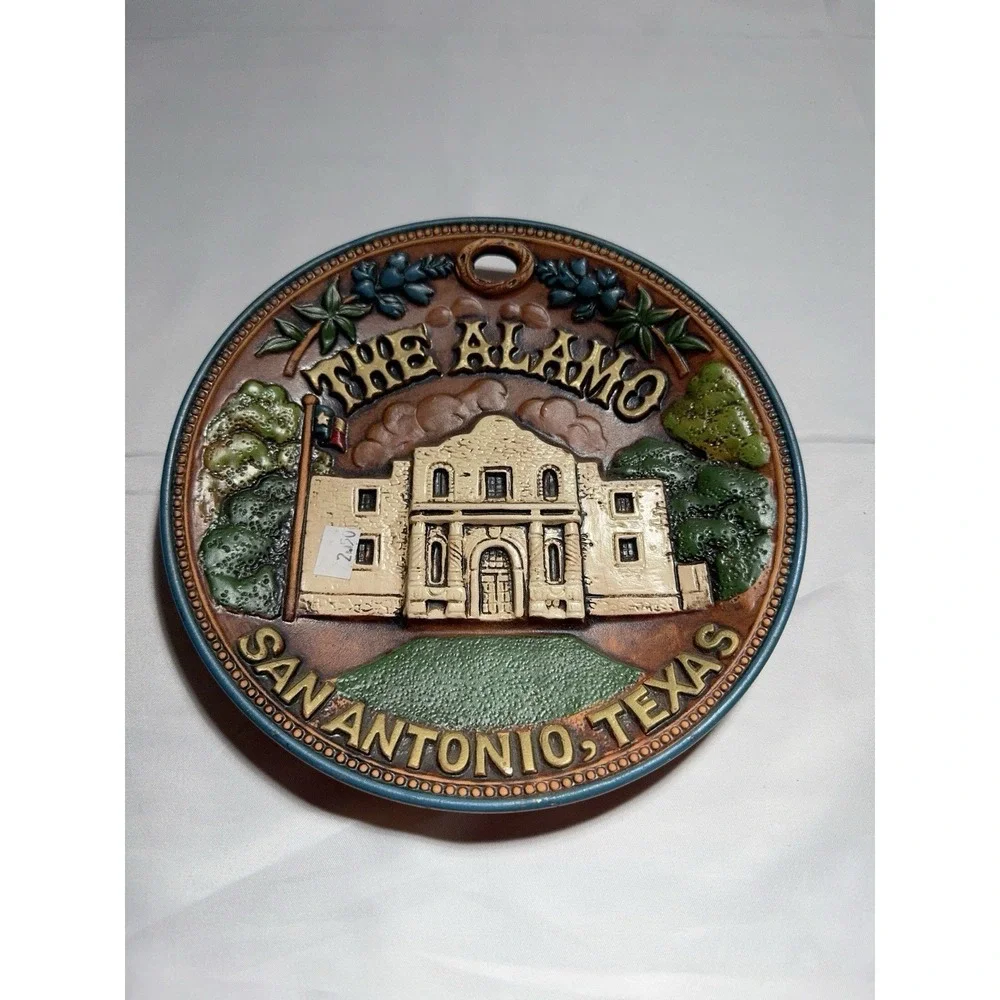 Vintage The Alamo 3D Souvenir Plate Wall Plaque‎ San Antonio Texas 8